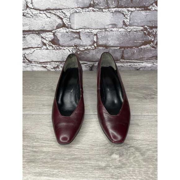 VTG Bally Maroon Leather England Pumps Dress Heels Women Sz 5M US/3UK/35EU READ - Picture 12 of 16